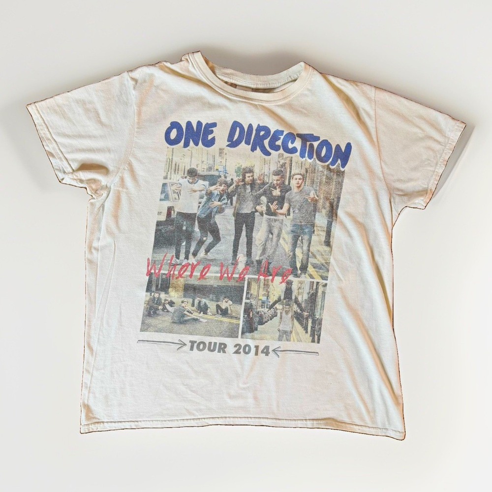 Gildan Softstyle One Direction Where We Are Tour 2014 Double-Sided Tee M
